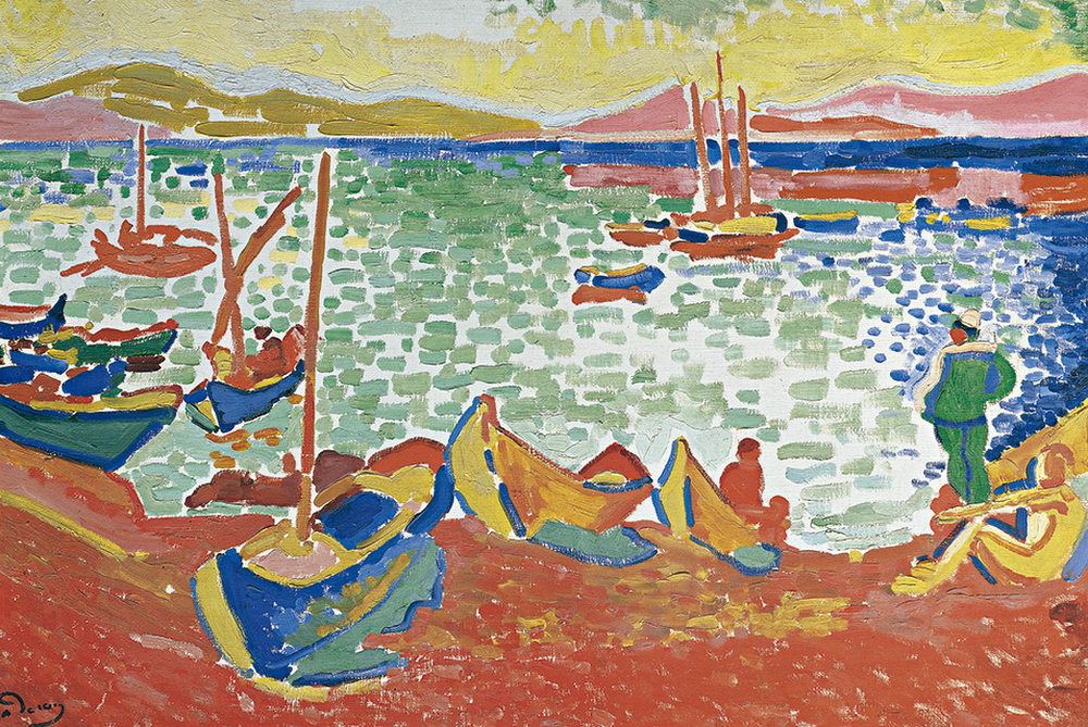 "Boats in the Harbor at Collioure," 1905, oil on canvas, by Andre Derain
