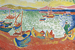 "Boats in the Harbor at Collioure," 1905, oil on canvas, by Andre Derain
