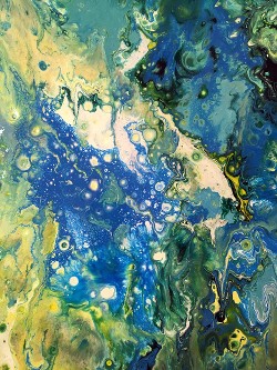 Blue View, acrylics, 16x20, 2017 (click to enlarge) Blue View, acrylics, 16x20, 2017