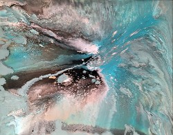 Turquoise Surf, acrylics, 16x20, 2017