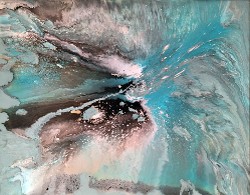 Turquoise Surf, acrylics, 16x20, 2017 (click to enlarge) Turquoise Surf, acrylics, 16x20, 2017