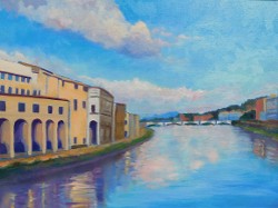 Arno River, Oil on Linen, 20x24