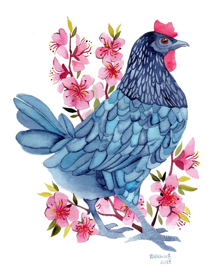"Blue Hen" Giclee by Marni Manning