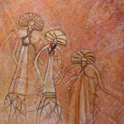 Rock ‘n’ Royals, after Prehistoric Australian Rock Art. Acrylic paint, pastels, water colors. 9w x 12h. (click to enlarge) Rock ‘n’ Royals, after Prehistoric Australian Rock Art. Acrylic paint, pastels, water colors. 9w x 12h.