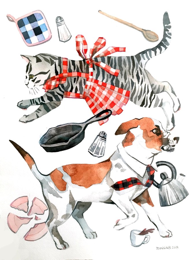 "Cats and Dogs" Giclee by Marni Manning
