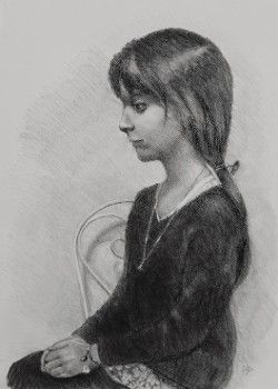 "Little Miss" charcoal/graphite, 24 x 30 inches "Little Miss" charcoal/graphite, 24 x 30 inches