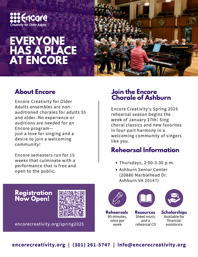 Encore Chorale of Ashburn - Spring 2025 Flyer