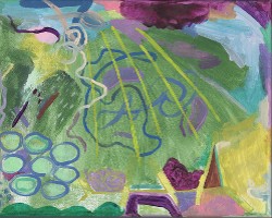 "Sun Rays on Algae" - 2017 - 10"x8" - acrylic on canvas