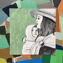 "Sahar & Son" - 2018 - 5"x5" - gouache on paper