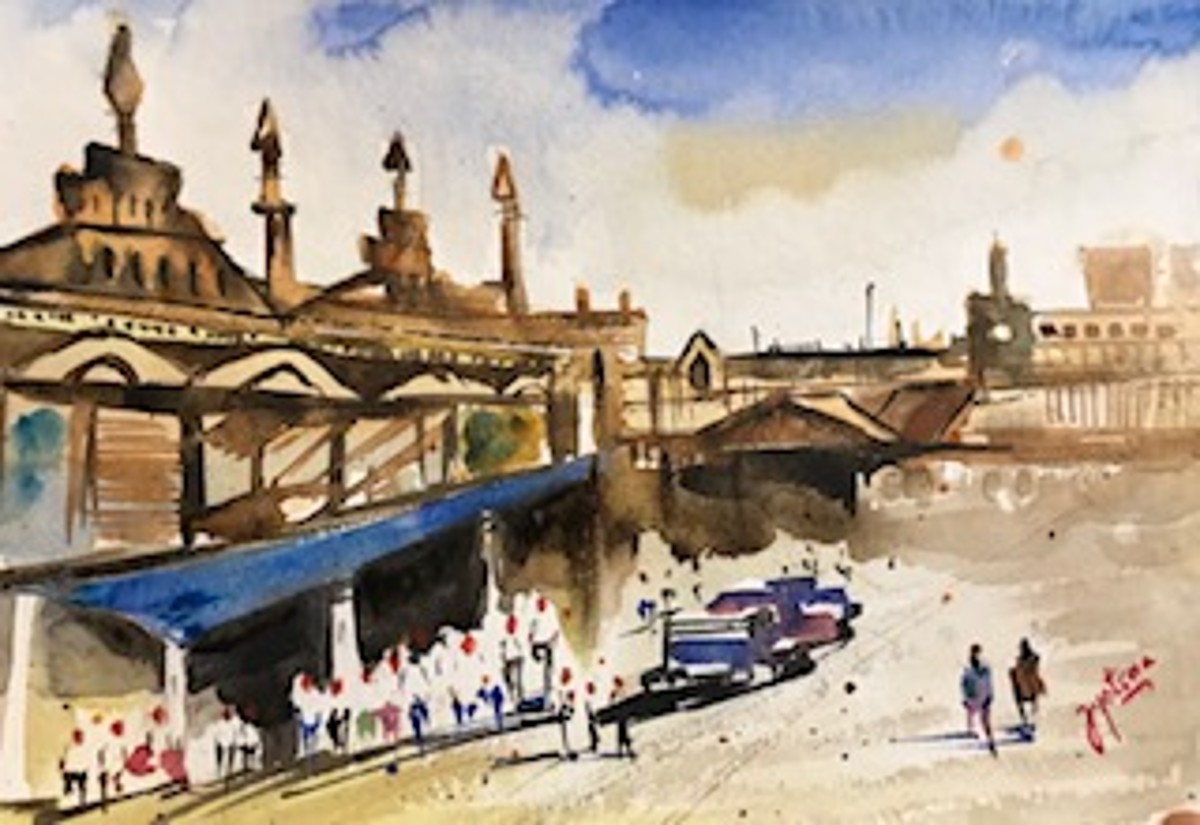 Kolkata Market, 9.5" x 12"