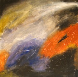 Fire Ball, acrylic on canvas, 24x24", 2017