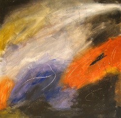 Fire Ball, acrylic on canvas, 24x24", 2017 (click to enlarge) Fire Ball, acrylic on canvas, 24x24", 2017