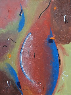 Swimming Upstream, acrylic on canvas, 24x18", 2017