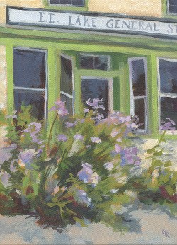 Dressed in Asters - 9 x 12" acrylic - 2018 (click to enlarge) Dressed in Asters - 9 x 12" acrylic - 2018