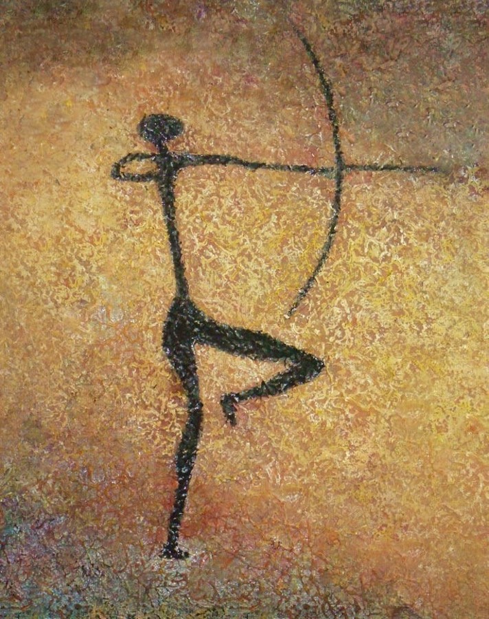 Levant Hunter, after Levant Cave paintings in Spain by CarolLyn Simpson