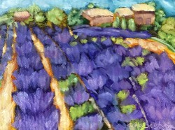 Fields of Lavender - 6"x 8" - Oil (click to enlarge) Fields of Lavender - 6"x 8" - Oil