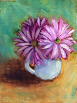 Teacup Flowers - 8"x 6" - Oil