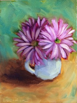 Teacup Flowers - 8"x 6" - Oil (click to enlarge) Teacup Flowers - 8"x 6" - Oil