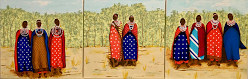 Title: Massai Women, Acrylic on Canvas, 12" x 36", Year 2019 (click to enlarge) Title: Massai Women, Acrylic on Canvas, 12" x 36", Year 2019