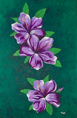 Title: Hibiscus, Acrylic on Canvas, 36" x 24", Year 2017 (click to enlarge) Title: Hibiscus, Acrylic on Canvas, 36" x 24", Year 2017