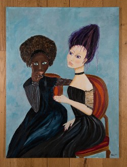 "The Conversation", oil on canvas, 30x48", 2017 "The Conversation", oil on canvas, 30x48", 2017