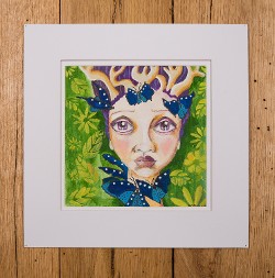"Into the Forest", watercolor and acrylic on watercolor paper, 8x8", 2017 (click to enlarge) "Into the Forest", watercolor and acrylic on watercolor paper, 8x8", 2017