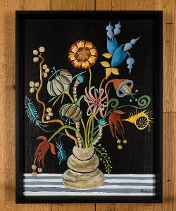 "Fantasy Flowers", acrylic on canvas, 18x24", 2016