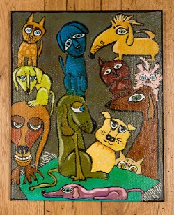 "Dog Jam", acrylic on canvas, 16x 20", 2016 (click to enlarge) "Dog Jam", acrylic on canvas, 16x 20", 2016