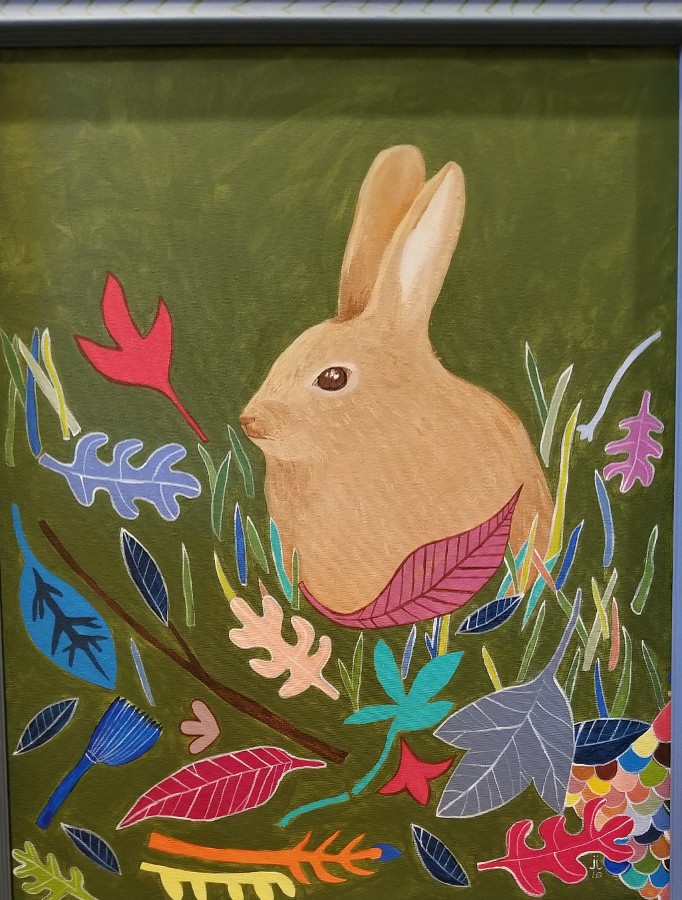 "Rabbit in the Leaves" by June Jewell