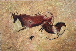 Red Cow and Chinese Horse, after Lascaux Cave paintings in France by CarolLyn Simpson Red Cow and Chinese Horse, after Lascaux Cave paintings in France by CarolLyn Simpson