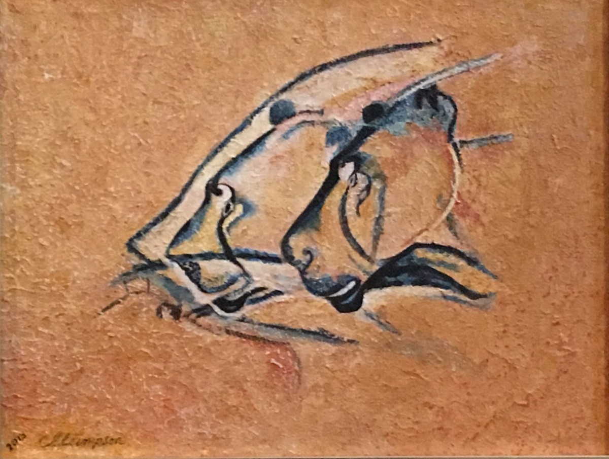 Study for Chauvet Cats after Chauvet Cave paintings in France by CarolLyn Simpson