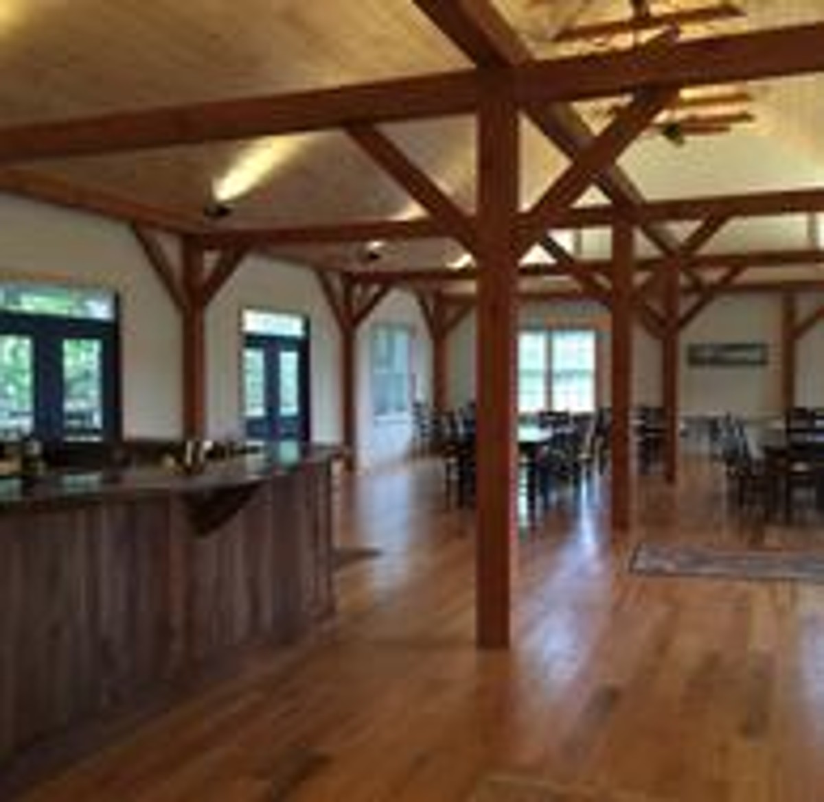Zephaniah's new timber frame barn is a great venue for groups, meetings, and wonderful events